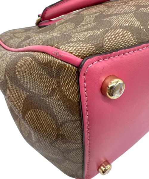 COACH（コーチ）COACH (コーチ) 2WAYショルダーバッグ ベージュ×ピンクの古着・服飾アイテム