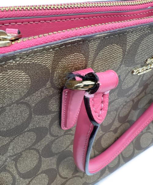COACH（コーチ）COACH (コーチ) 2WAYショルダーバッグ ベージュ×ピンクの古着・服飾アイテム