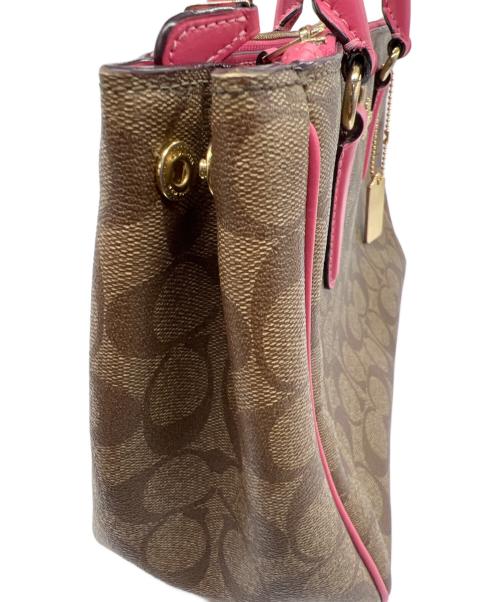 COACH（コーチ）COACH (コーチ) 2WAYショルダーバッグ ベージュ×ピンクの古着・服飾アイテム