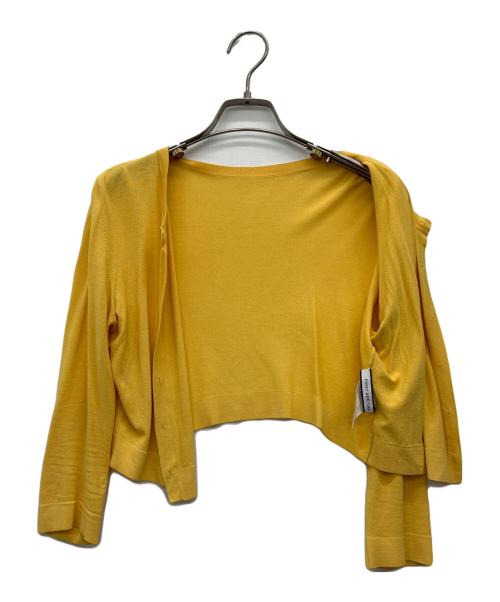 FOXEY NEWYORK（フォクシーニューヨーク）FOXEY NEWYORK (フォクシーニューヨーク) 薄手カーディガン イエロー サイズ:Mの古着・服飾アイテム