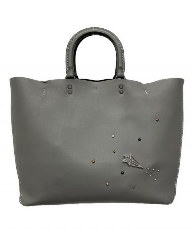 【美品】COACH ヘリテージトートバッグ グレー PVC 中古・古着通販】COACH (コーチ) トートバッグ グレー｜ブランド・古着