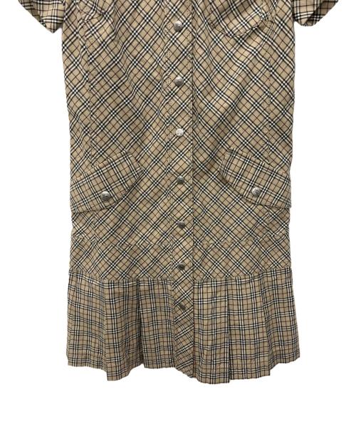 BURBERRY BLUE LABEL（バーバリー ブルー レーベル）BURBERRY BLUE LABEL (バーバリー ブルー レーベル) 半袖ワンピース ベージュ サイズ:36の古着・服飾アイテム