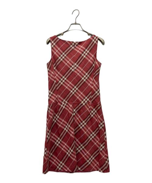BURBERRY BLUE LABEL（バーバリー ブルー レーベル）BURBERRY BLUE LABEL (バーバリー ブルー レーベル) ノースリーブワンピース レッド サイズ:36の古着・服飾アイテム