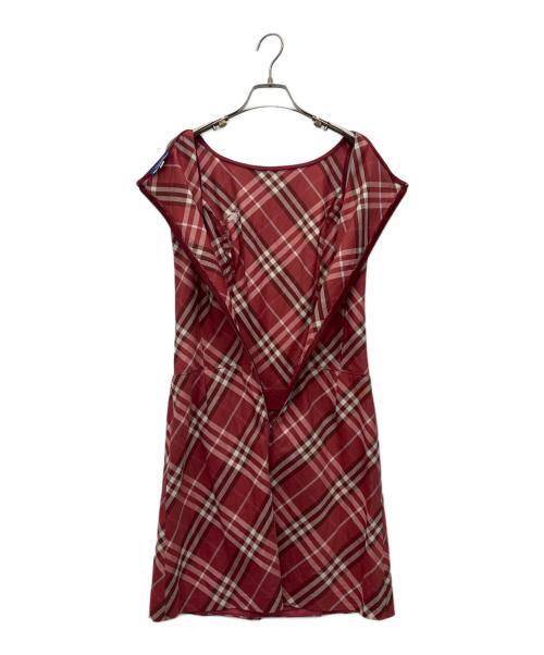 BURBERRY BLUE LABEL（バーバリー ブルー レーベル）BURBERRY BLUE LABEL (バーバリー ブルー レーベル) ノースリーブワンピース レッド サイズ:36の古着・服飾アイテム