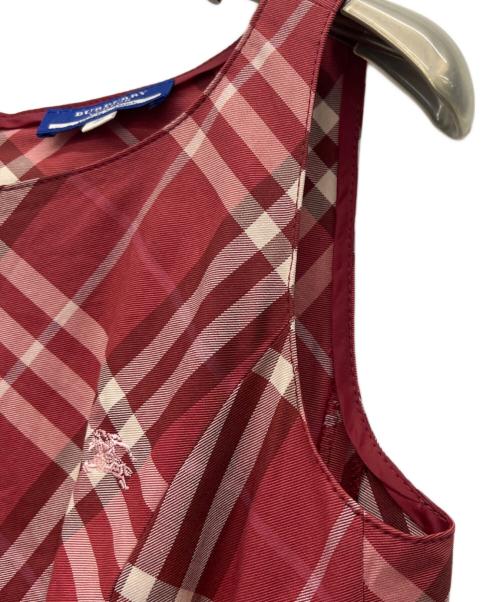 BURBERRY BLUE LABEL（バーバリー ブルー レーベル）BURBERRY BLUE LABEL (バーバリー ブルー レーベル) ノースリーブワンピース レッド サイズ:36の古着・服飾アイテム