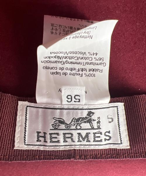 HERMES（エルメス）HERMES (エルメス) ハット ソルドスタンプ レッドの古着・服飾アイテム