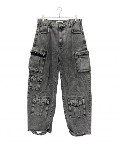 中古・古着通販】ZARA (ザラ) デニムカーゴパンツ ブラック サイズ:44