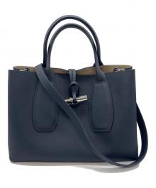 LONGCHAMP（ロンシャン）の古着「トップハンドル ロゾ Mサイズ」｜ネイビー