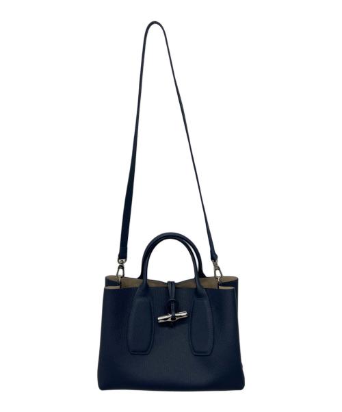 LONGCHAMP（ロンシャン）LONGCHAMP (ロンシャン) トップハンドル ロゾ Mサイズ ネイビーの古着・服飾アイテム