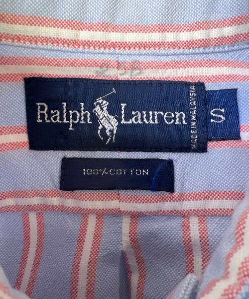 RALPH LAUREN（ラルフローレン）RALPH LAUREN (ラルフローレン) 半袖シャツ スカイブルー×ピンク サイズ:Sの古着・服飾アイテム