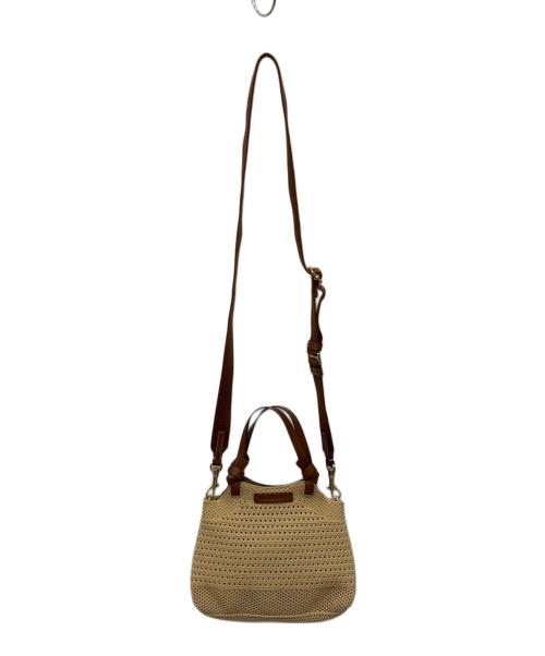 CHARLES & KEITH（チャールズアンドキース）CHARLES & KEITH (チャールズアンドキース) ノットハンドル ニットトートバッグ アイボリー×ブラウンの古着・服飾アイテム