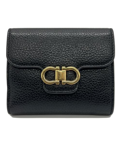 Ferragamo（フェラガモ）Ferragamo (フェラガモ) 2つ折り財布 ブラック×レッドの古着・服飾アイテム