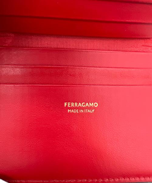 Ferragamo（フェラガモ）Ferragamo (フェラガモ) 2つ折り財布 ブラック×レッドの古着・服飾アイテム