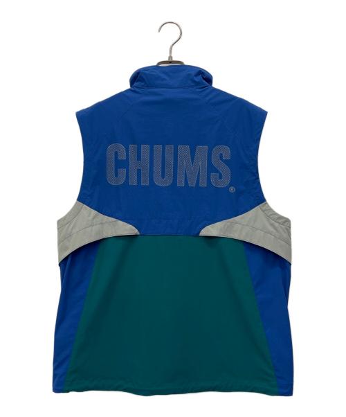 CHUMS（チャムス）CHUMS (チャムス) エアトレイルストレッチチャムスベスト ブルー×グリーン サイズ:Lの古着・服飾アイテム