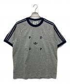 adidasアディダス）の古着「Pop Classic Tee」｜グレー×ネイビー