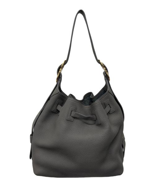 Salvatore Ferragamo（サルヴァトーレ フェラガモ）Salvatore Ferragamo (サルヴァトーレ フェラガモ) 巾着型ショルダーバッグ グレーの古着・服飾アイテム