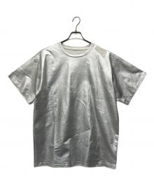 MM6 Maison Margiela（エムエムシックスメゾンマルジェラ）の古着「シルバーラミネートロゴカットソー」｜グレー