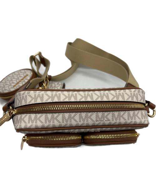MICHAEL KORS（マイケルコース）MICHAEL KORS (マイケルコース) ショルダーバッグ ホワイト×ブラウンの古着・服飾アイテム
