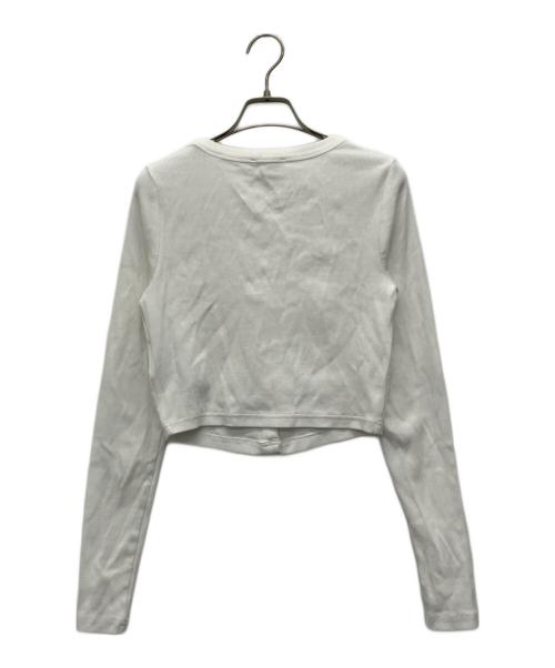 Calvin Klein Jeans（カルバンクラインジーンズ）Calvin Klein Jeans (カルバンクラインジーンズ) 薄手カーディガン ホワイト サイズ:Sの古着・服飾アイテム