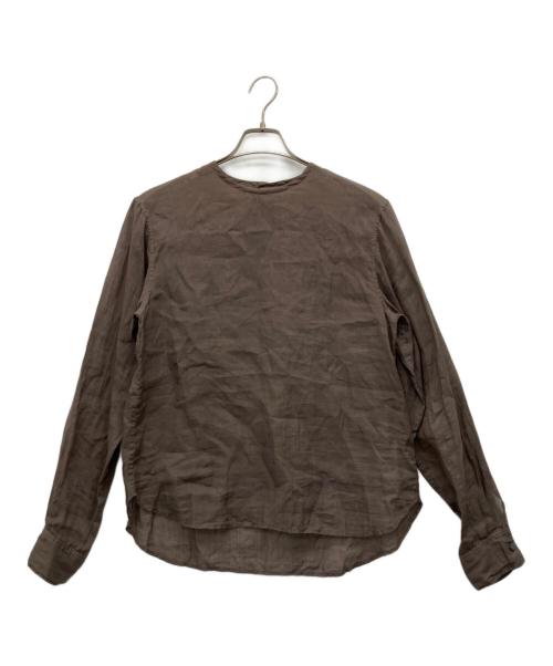Whim Gazette（ウィムガゼット）Whim Gazette (ウィムガゼット) クルーネックラミーブラウス ブラウン サイズ:FREEの古着・服飾アイテム