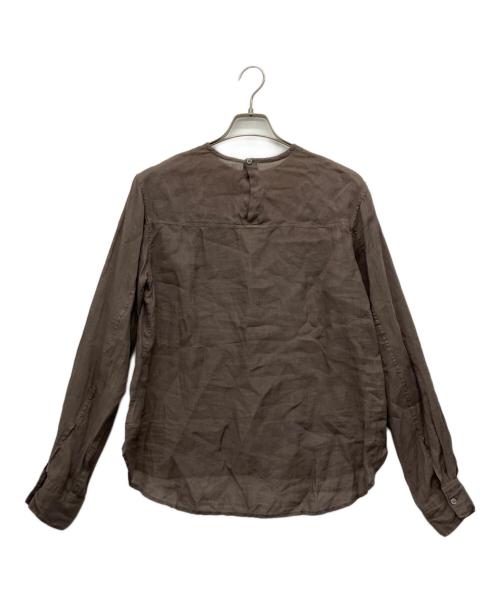 Whim Gazette（ウィムガゼット）Whim Gazette (ウィムガゼット) クルーネックラミーブラウス ブラウン サイズ:FREEの古着・服飾アイテム