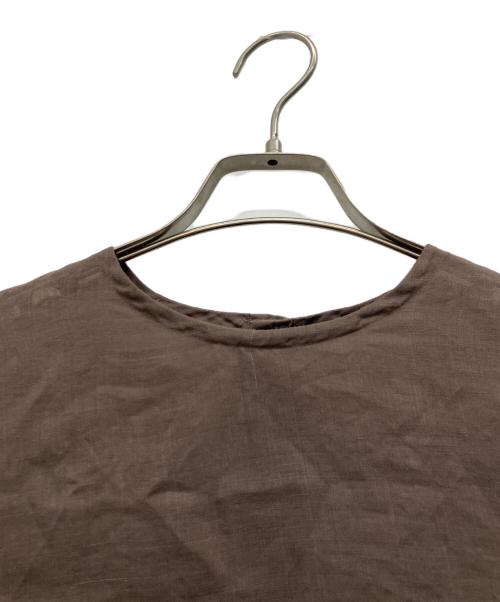 Whim Gazette（ウィムガゼット）Whim Gazette (ウィムガゼット) クルーネックラミーブラウス ブラウン サイズ:FREEの古着・服飾アイテム