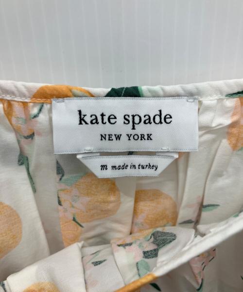 Kate Spade（ケイトスペード）Kate Spade (ケイトスペード) キャミソールワンピース ホワイト×オレンジ サイズ:Mの古着・服飾アイテム