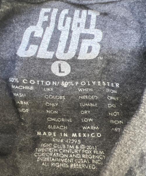 FIGHT CLUB（ファイトクラブ）FIGHT CLUB (ファイトクラブ) 半袖Tシャツ FIGHT CLUB グレー サイズ:Lの古着・服飾アイテム