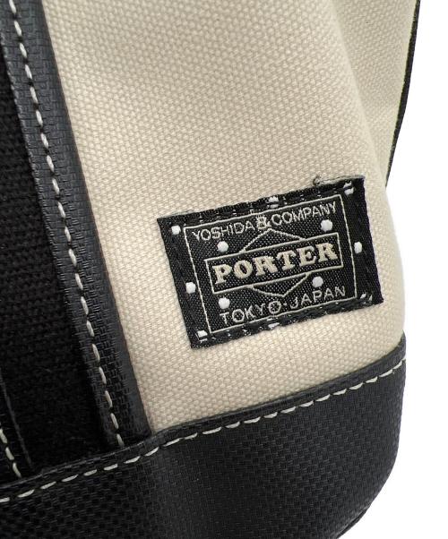 PORTER（ポーター）PORTER (ポーター) トートバッグ ホワイト×ブラックの古着・服飾アイテム