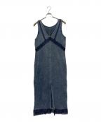 Ameriアメリ）の古着「MEDI 2WAY DENIM LIKE LACE DOCKING DRESS」｜ブルー