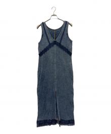 Ameri（アメリ）の古着「MEDI 2WAY DENIM LIKE LACE DOCKING DRESS」｜ブルー