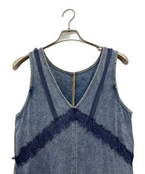 Ameri（アメリ）Ameri (アメリ) MEDI 2WAY DENIM LIKE LACE DOCKING DRESS ブルー サイズ:Sの古着・服飾アイテム