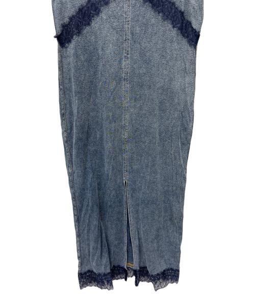 Ameri（アメリ）Ameri (アメリ) MEDI 2WAY DENIM LIKE LACE DOCKING DRESS ブルー サイズ:Sの古着・服飾アイテム