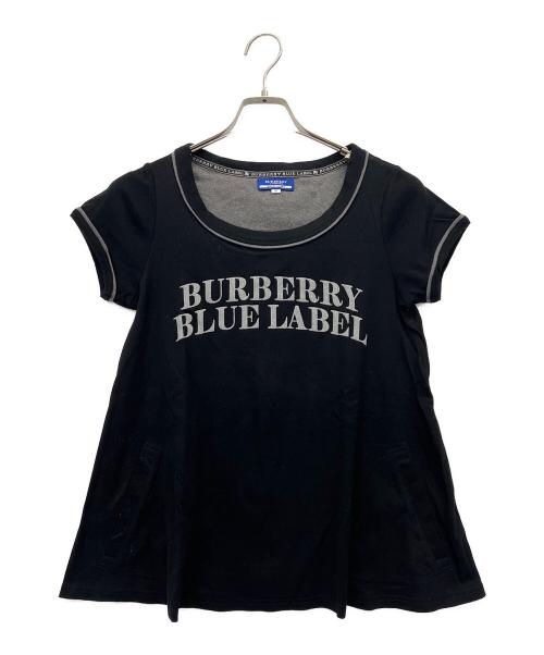 BURBERRY BLUE LABEL（バーバリー ブルー レーベル）BURBERRY BLUE LABEL (バーバリー ブルー レーベル) 半袖カットソー ブラック サイズ:38の古着・服飾アイテム