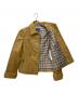 中古・古着 BURBERRY BLUE LABEL (バーバリー ブルー レーベル) ボア襟レザージャケット ベージュ サイズ:38：8000円