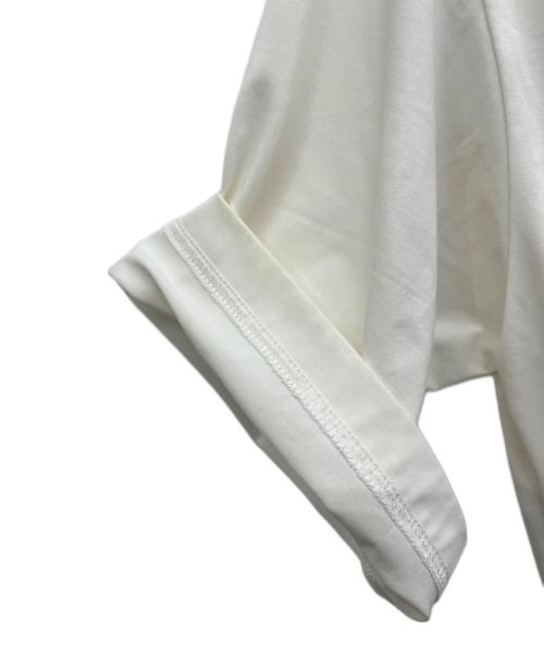 BLUE LABEL CRESTBRIDGE（ブルーレーベルクレストブリッジ）BLUE LABEL CRESTBRIDGE (ブルーレーベルクレストブリッジ) 半袖ワンピース ホワイト×ベージュ サイズ:38の古着・服飾アイテム