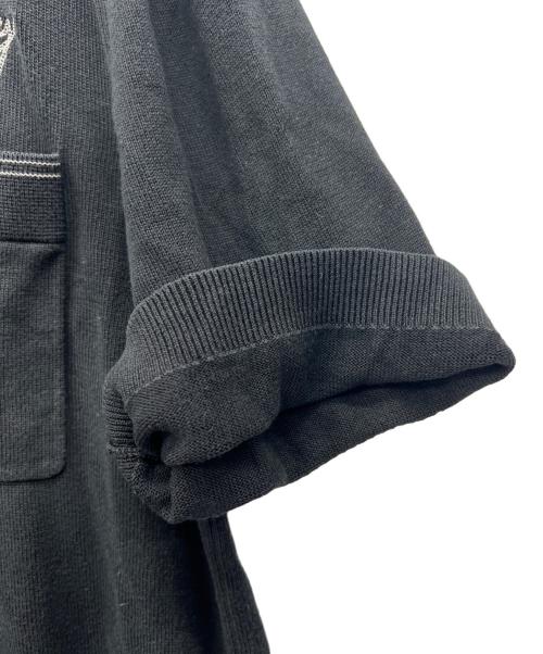 BURBERRY（バーバリー）BURBERRY (バーバリー) 刺繍半袖ポロシャツ ブラック サイズ:Mの古着・服飾アイテム