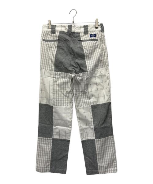 Dickies（ディッキーズ）Dickies (ディッキーズ) BEAMS (ビームス) パネルチェックパンツ ホワイト×グレー サイズ:Lの古着・服飾アイテム