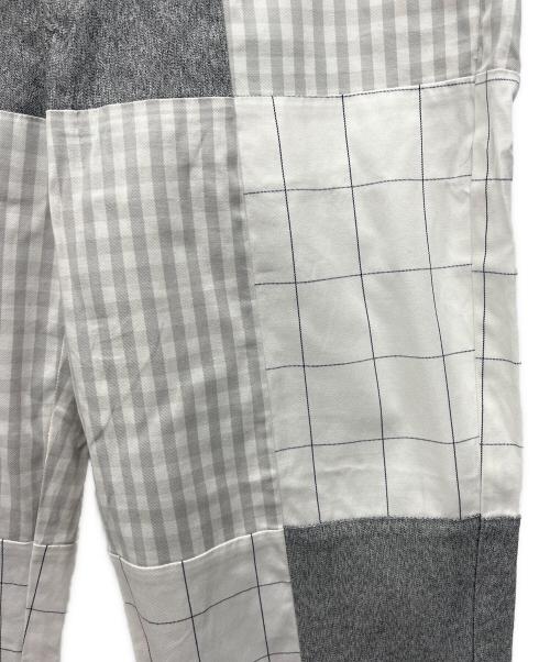 Dickies（ディッキーズ）Dickies (ディッキーズ) BEAMS (ビームス) パネルチェックパンツ ホワイト×グレー サイズ:Lの古着・服飾アイテム