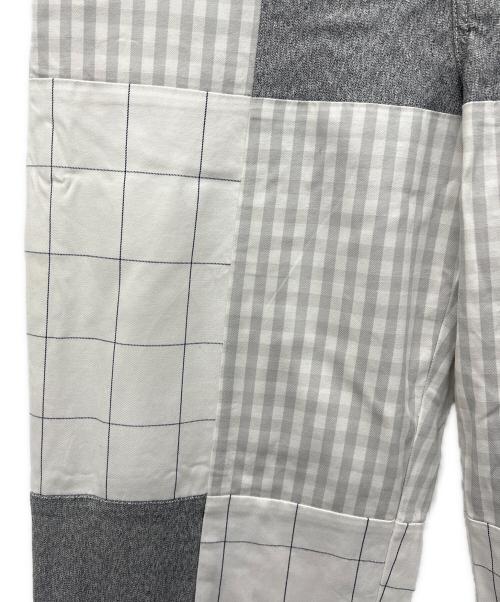 Dickies（ディッキーズ）Dickies (ディッキーズ) BEAMS (ビームス) パネルチェックパンツ ホワイト×グレー サイズ:Lの古着・服飾アイテム