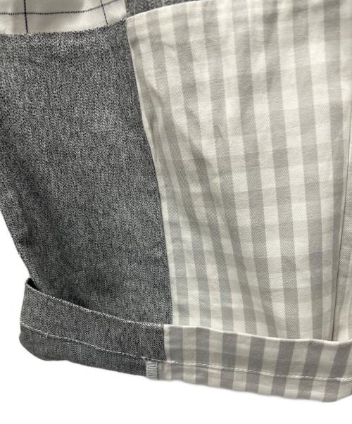 Dickies（ディッキーズ）Dickies (ディッキーズ) BEAMS (ビームス) パネルチェックパンツ ホワイト×グレー サイズ:Lの古着・服飾アイテム
