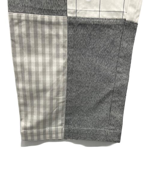 Dickies（ディッキーズ）Dickies (ディッキーズ) BEAMS (ビームス) パネルチェックパンツ ホワイト×グレー サイズ:Lの古着・服飾アイテム