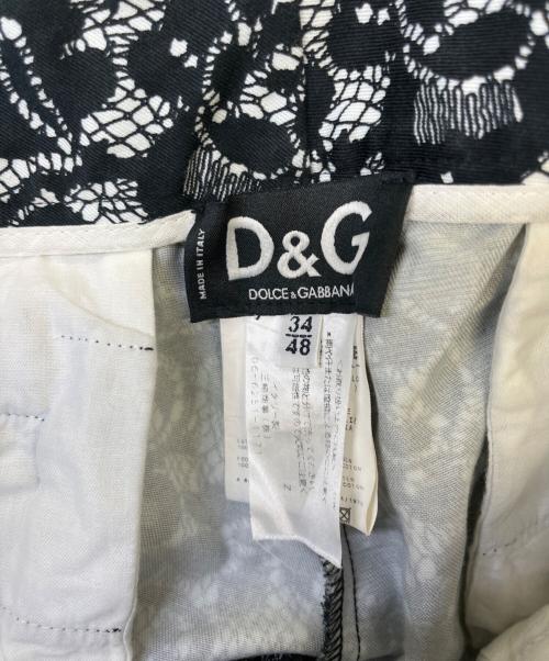 DOLCE & GABBANA（ドルチェ＆ガッバーナ）DOLCE & GABBANA (ドルチェ＆ガッバーナ) 総柄パンツ ブラック×ホワイト サイズ:34の古着・服飾アイテム