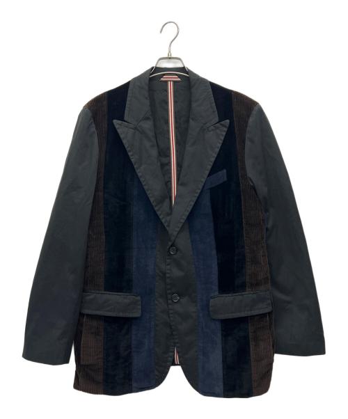 HUGO BOSS（ヒューゴ ボス）HUGO BOSS (ヒューゴ ボス) ドッキングベロアテーラードジャケット ブラック サイズ:不明の古着・服飾アイテム