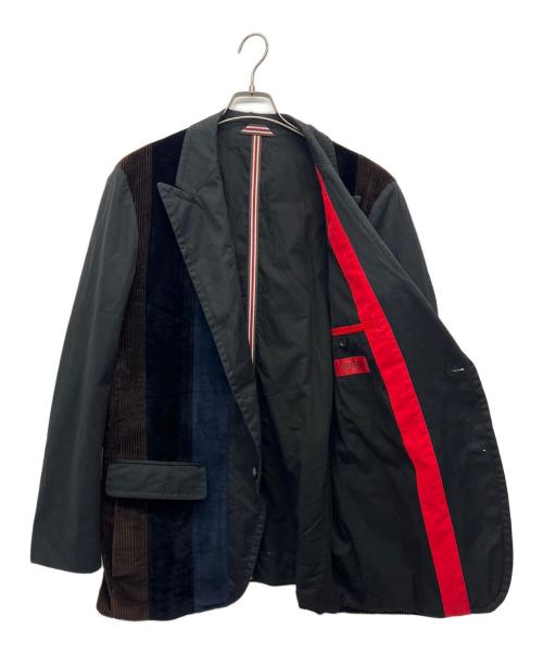 HUGO BOSS（ヒューゴ ボス）HUGO BOSS (ヒューゴ ボス) ドッキングベロアテーラードジャケット ブラック サイズ:不明の古着・服飾アイテム