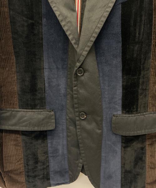 HUGO BOSS（ヒューゴ ボス）HUGO BOSS (ヒューゴ ボス) ドッキングベロアテーラードジャケット ブラック サイズ:不明の古着・服飾アイテム