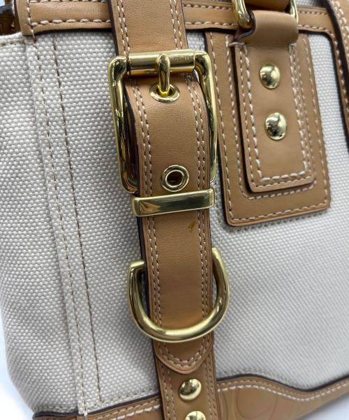 COACH（コーチ）COACH (コーチ) ハンドバッグ ホワイト×ブラウンの古着・服飾アイテム