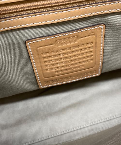 COACH（コーチ）COACH (コーチ) ハンドバッグ ホワイト×ブラウンの古着・服飾アイテム