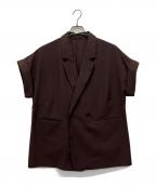 green label relaxingグリーンレーベルリラクシング）の古着「フレンチスリーブ シャツ ジャケット」｜ブラウン