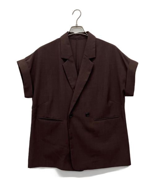 green label relaxing（グリーンレーベルリラクシング）green label relaxing (グリーンレーベルリラクシング) フレンチスリーブ シャツ ジャケット ブラウン サイズ:FREEの古着・服飾アイテム